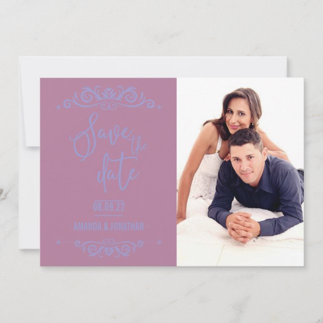 Vintage Wedding Save the Date personalisiertes Fot (Vorderseite)
