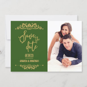 Vintage Wedding Save the Date personalisiertes Fot