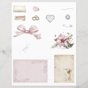Vintage Wedding Scrapbook Verzierungsblatt