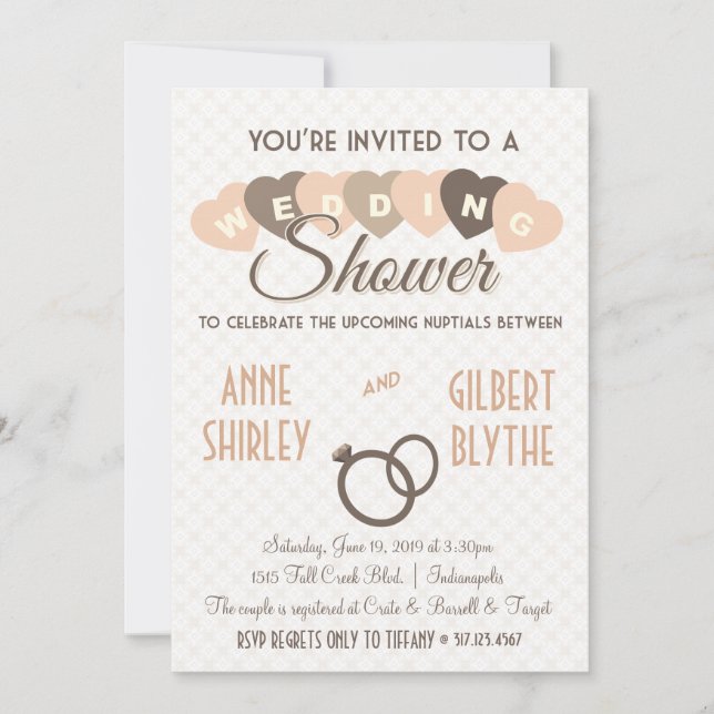 Vintage Wedding Shower Couples Shower Invitation (Devant)