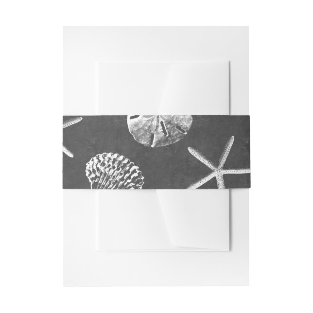 Vintage Wedding Tafel-StrandSeashells Einladungsbanderole (Vorderseite Beispiel)
