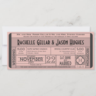 Vintage Wedding Ticket Einladung IV - 40er Jahre