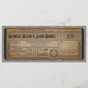 Vintage Wedding Ticket Einladung mit UAWG II 2.0