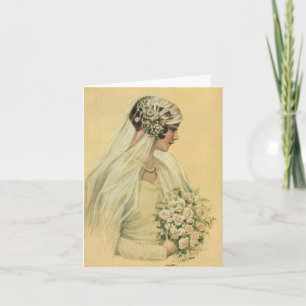 Vintage Wedding, Viktorianisch Bride Bridal Portra Dankeskarte