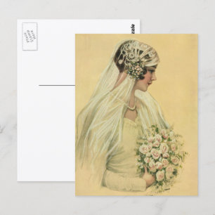 Vintage Wedding, Viktorianisch Bride Bridal Portra Postkarte