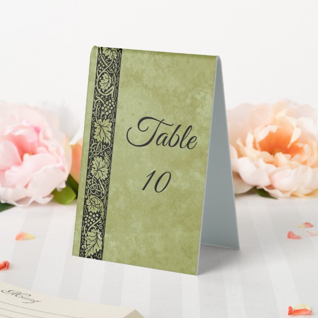 Vintage Wedding, Viktorianische Blätter für Weintr Tischaufsteller (In Situ (Hochzeit))
