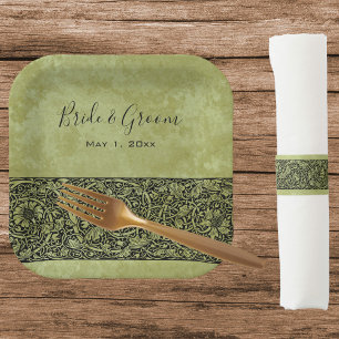 Vintage Wedding, Viktorianische Blume Blumenrolle Pappteller