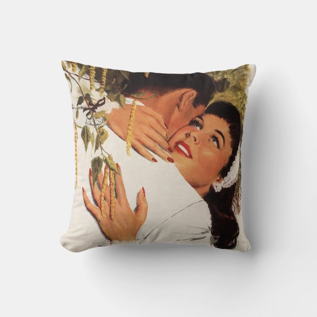 Vintage Wedding Vorschlag, Liebe und Romantik Kissen (Vorderseite)