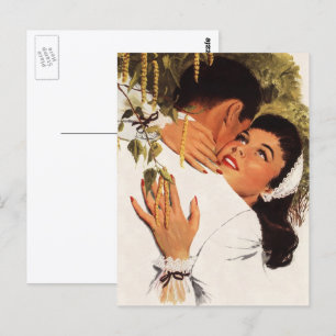 Vintage Wedding Vorschlag, Liebe und Romantik Postkarte