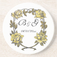 Vintage Wedding, Yellow Antique Garden Rose Kranz