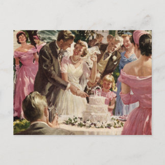 Vintage Wedding Zeremonie Postkarte