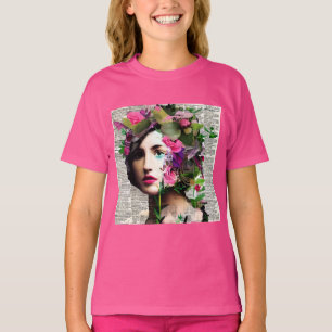 Vintage weibliche Papiersammlung T-Shirt