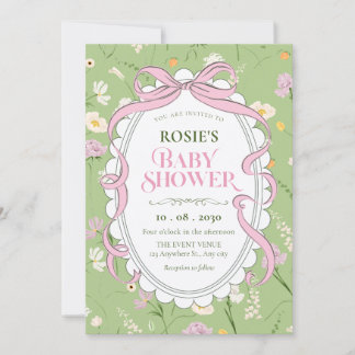 Vintage weiche florale Babyparty Einladung