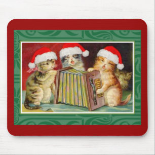 Vintage Weihnachskatzen Mousepad