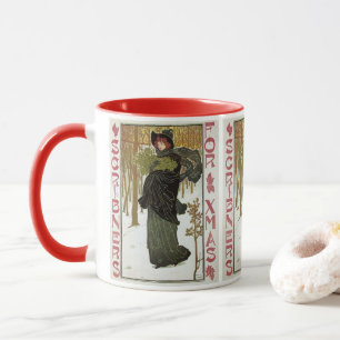 Vintage-Weihnachten Art Nouveau Scribners Cover 18 Tasse