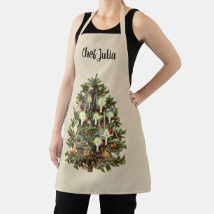 Vintage Weihnachten, dekorierter viktorianischer B Schürze