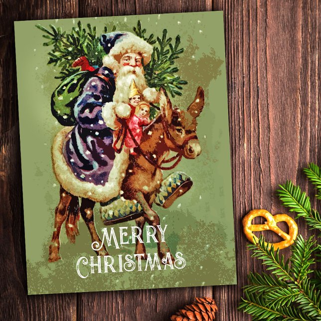 Vintage Weihnachten des Vaters auf dem Donkey mit  (Von Creator hochgeladen)