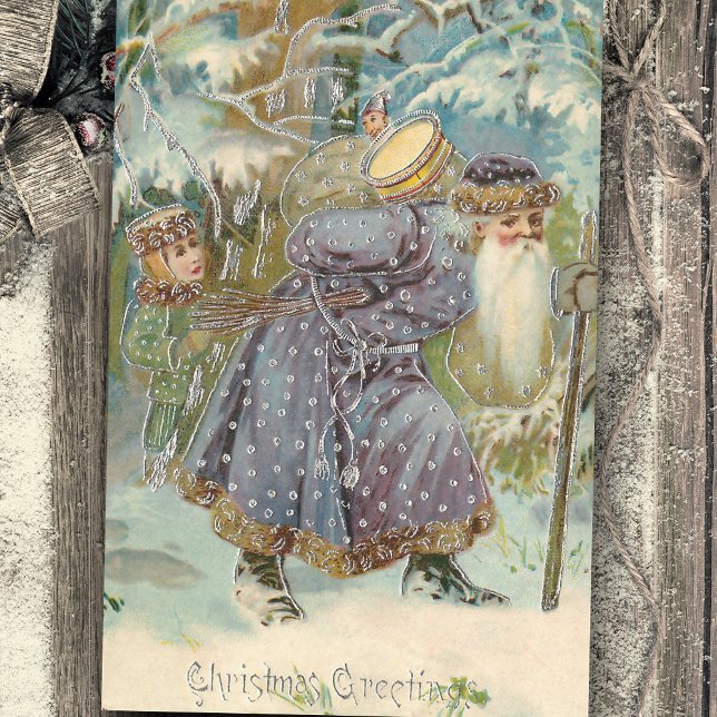 Vintage Weihnachten des Vaters im Schneewald Seidenpapier (Von Creator hochgeladen)