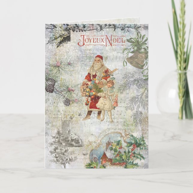 Vintage Weihnachten des Vaters in der Schneekollag (Vorderseite)