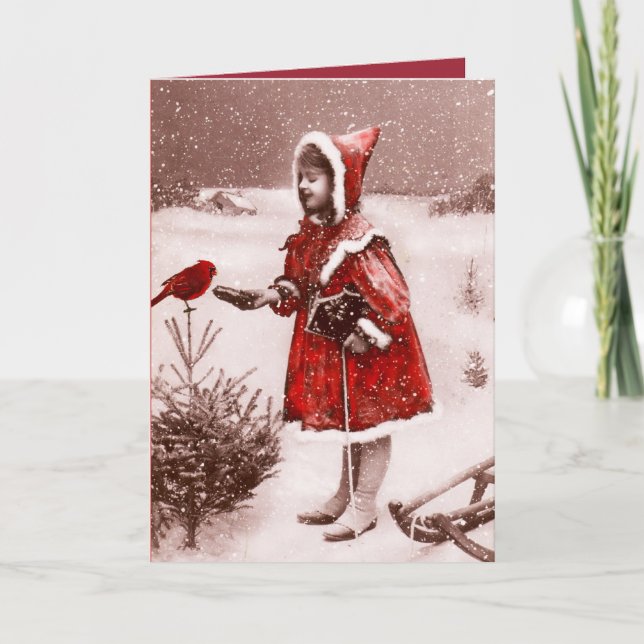 Vintage Weihnachten Französische Grußkarte (Vorderseite)