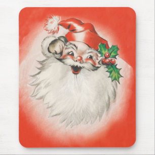 Vintage Weihnachten, fröhlicher Retro-Santa Claus Mousepad