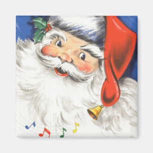 Vintage Weihnachten, fröhlicher Weihnachtsmann mit Magnet