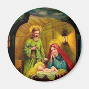Vintage Weihnachten Geburt Jesu Magnet