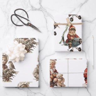 Vintage Weihnachten Geschenkpapier Set