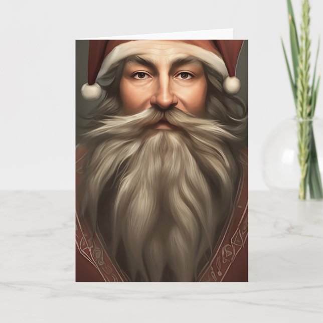 Vintage Weihnachten Graubart Weihnachtsmann (Vorderseite)