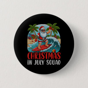 Vintage Weihnachten im Juli Santa Hawaiian Surfen  Button