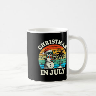 Vintage-Weihnachten im Juli Schneemann-Sommer-Stra Kaffeetasse