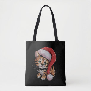 Vintage-Weihnachten-Kätzchen-Katzenliebhaber-Weihn Tasche