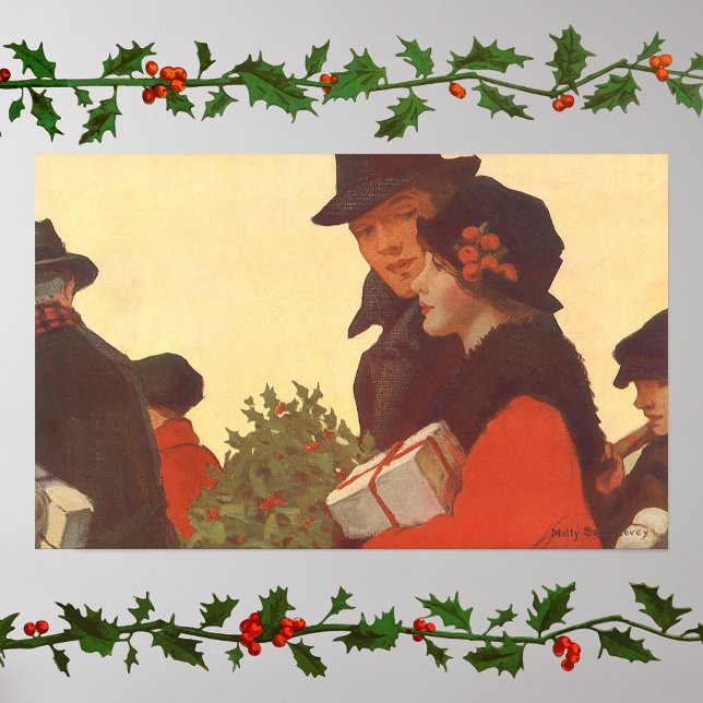 Vintage Weihnachten, Liebe und Romantik Geschenk S Poster (Von Creator hochgeladen)