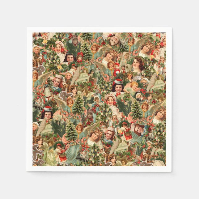 Vintage Weihnachten Paper Napkin Serviette (Vorderseite)