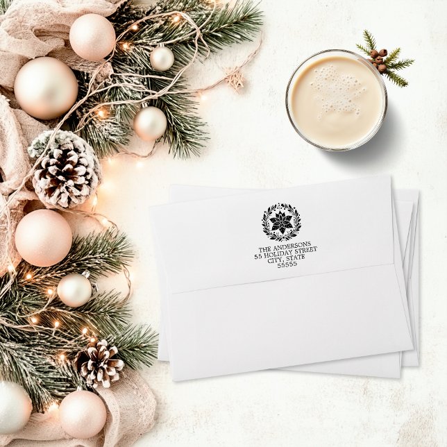 Vintage Weihnachten Permastempel (Shabby Chic Floral Christmas Self-inking Stamp)