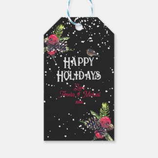 Vintage-Weihnachten personalisiert Geschenkanhänger