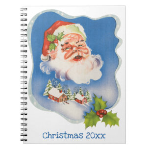 Vintage-Weihnachten, Retro-fröhlicher Weihnachtsma Notizblock