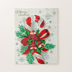 Vintage Weihnachten Retro-Zuckerstangen-Puzzle