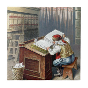 Vintage Weihnachten, Sankt Nikolaus brav oder unar Fliese