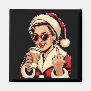 Vintage-Weihnachten-Santa-Claus-Herz-Sungles-Mitte Magnet