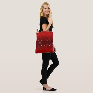 Vintage-Weihnachten, strahlende Sterne in roter Ga Tasche