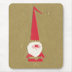 Vintage Weihnachten, süßer Weihnachtsmann-Gnom auf Mousepad