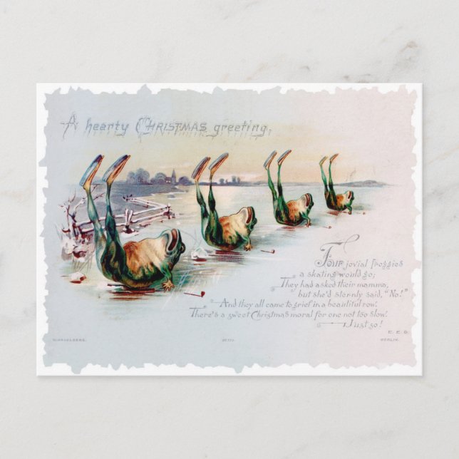 Vintage Weihnachten Viktorianisch Funny Rhyme Card Postkarte (Vorderseite)