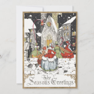 Vintage Weihnachten Viktorianische Menschen gehen 