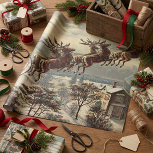 Vintage Weihnachten, viktorianischer Weihnachtsman Geschenkpapier