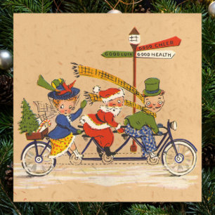 Vintage Weihnachten, viktorianischer Weihnachtsman Poster