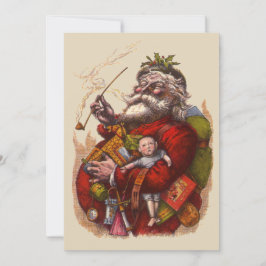 Vintage Weihnachten Viktorianischer Weihnachtsmann Einladung