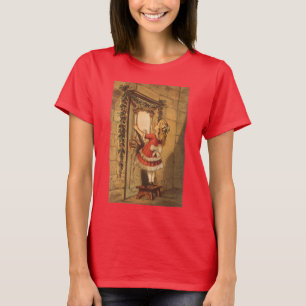 Vintage-Weihnachten viktorianisches Mädchen hängt  T-Shirt