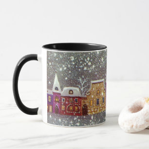 Vintage Weihnachten, Weihnachtsmann Pferdeschlitte Tasse