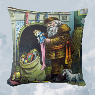 Vintage Weihnachten, Weihnachtsmann Strümpfe mit S Kissen